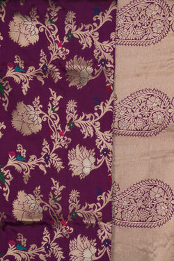 Image of Banarasi Katan Silk Purple Saree