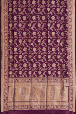 Image of Banarasi Katan Silk Purple Saree