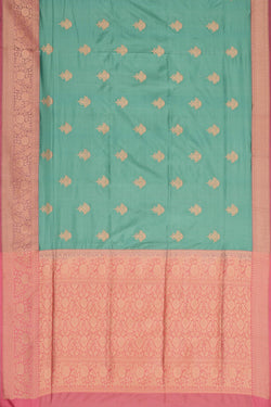 Image of Banarasi Katan Silk Aqua Blue Saree