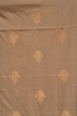 Image of Banarasi Katan Silk Off-white Saree