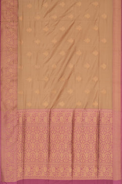 Image of Banarasi Katan Silk Off-white Saree