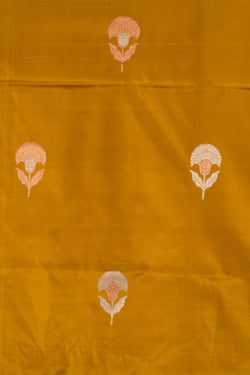 Image of Banarasi Katan Silk Fenugreek Green Saree