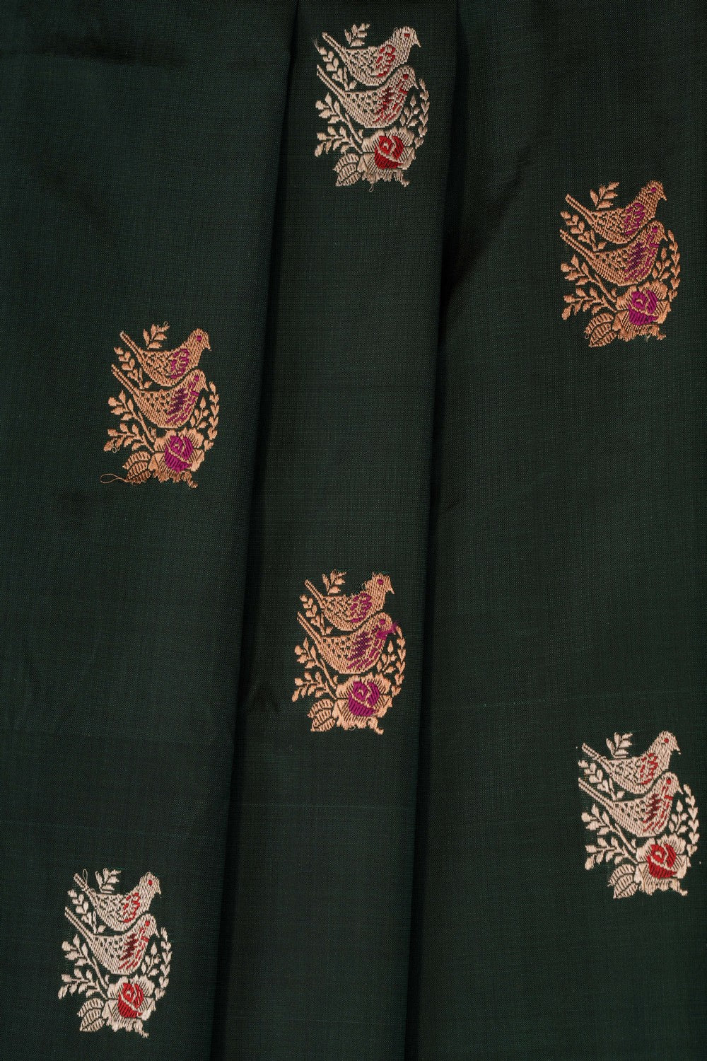 Banarasi Katan Silk Bottle Green Saree