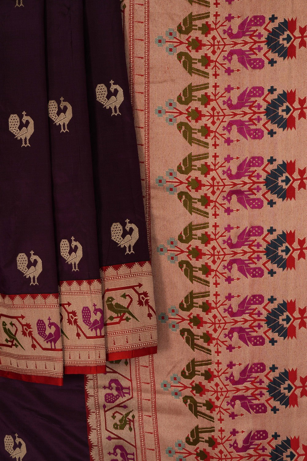 Banarasi Katan Silk Violet Saree