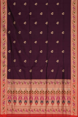 Image of Banarasi Katan Silk Violet Saree