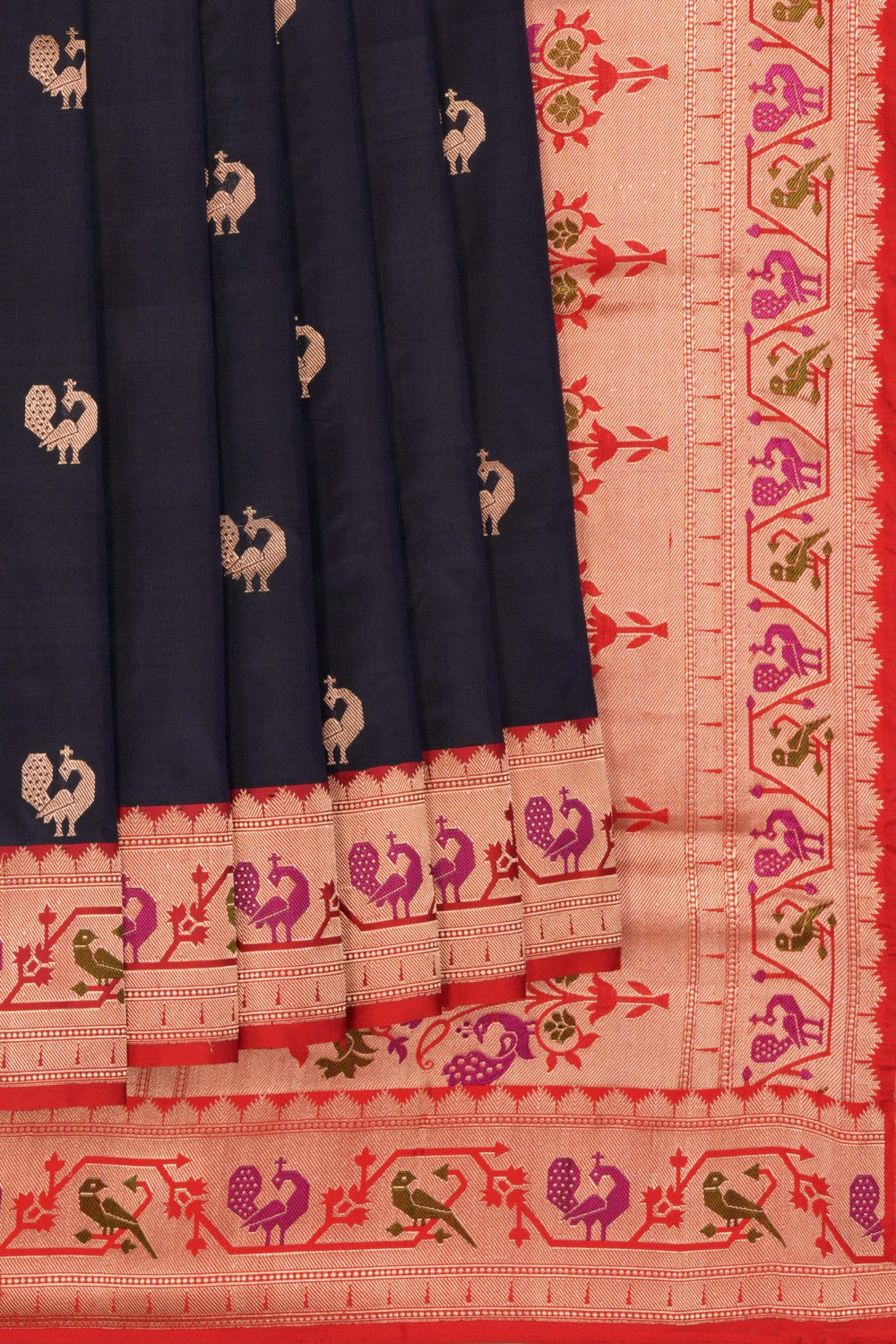 Banarasi Katan Silk Navy Blue Saree