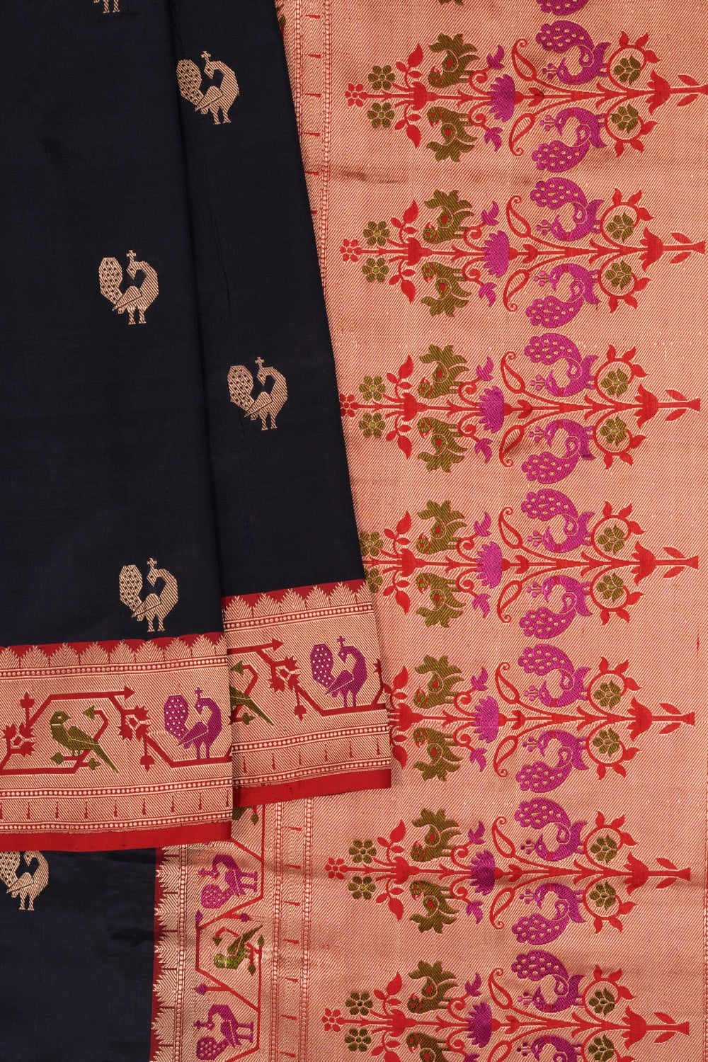 Banarasi Katan Silk Navy Blue Saree