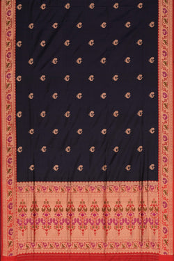 Image of Banarasi Katan Silk Navy Blue Saree