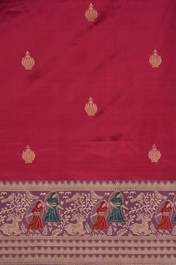 Image of Banarasi Katan Silk Pink Saree