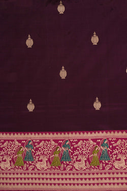 Image of Banarasi Katan Silk Violet Saree