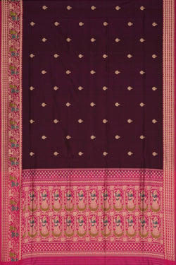 Image of Banarasi Katan Silk Violet Saree