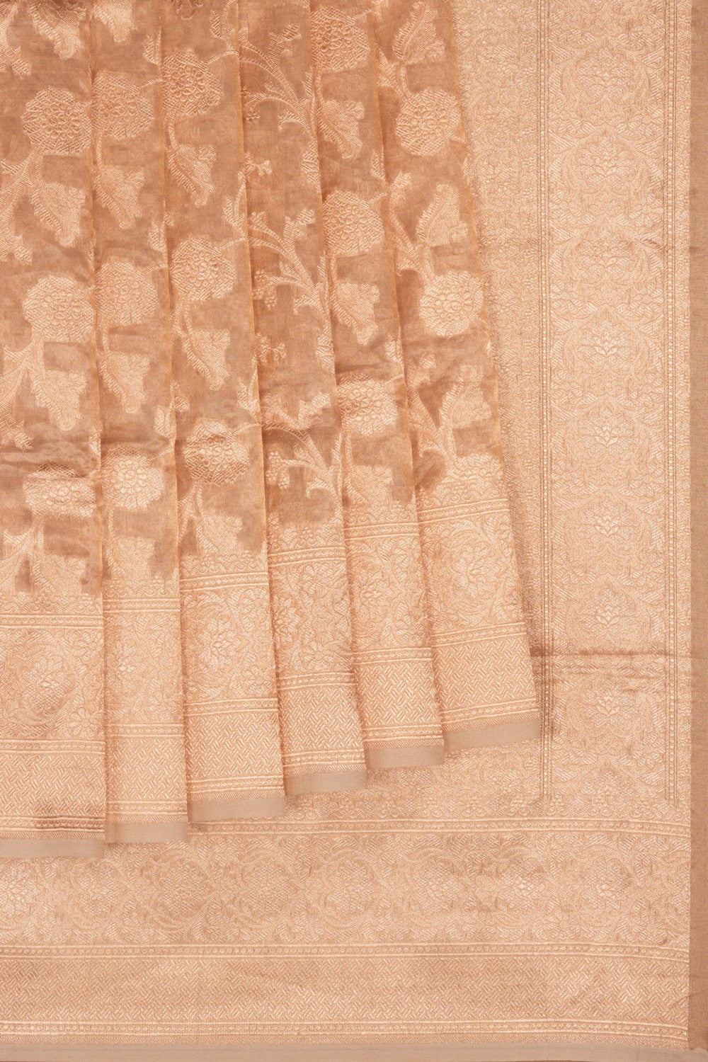 Banarasi Kora Tissue Brocade Beige Saree