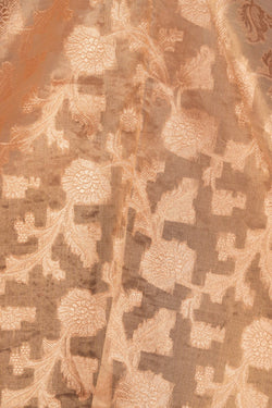 Image of Banarasi Kora Tissue Brocade Beige Saree