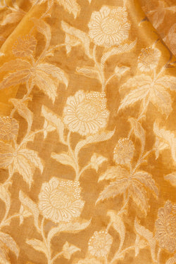 Image of Banarasi Kora Tissue Brocade Yellow Saree