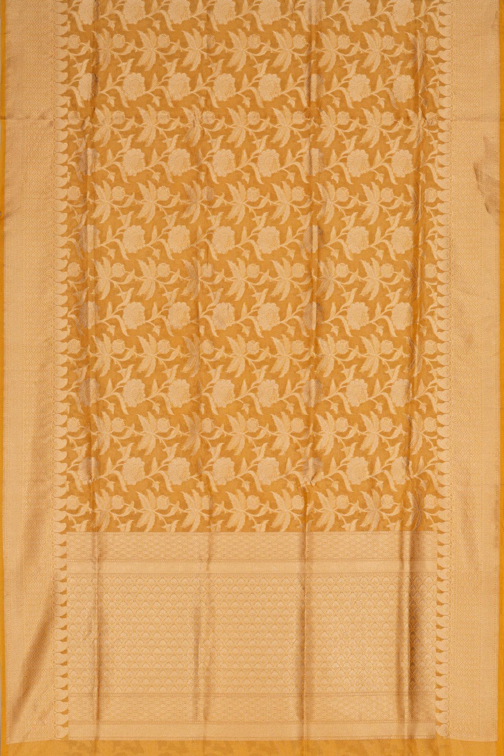 Banarasi Kora Tissue Brocade Yellow Saree