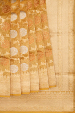 Image of Banarasi Kora Tissue Brocade Yellow Saree