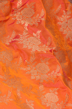 Image of Banarasi Katan Silk Orange Saree