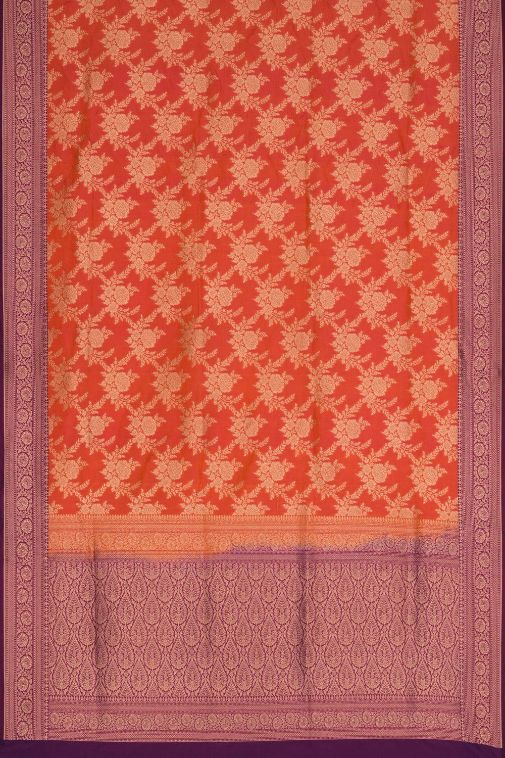 Banarasi Katan Silk Orange Saree