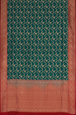 Image of Banarasi Katan Silk Green Saree