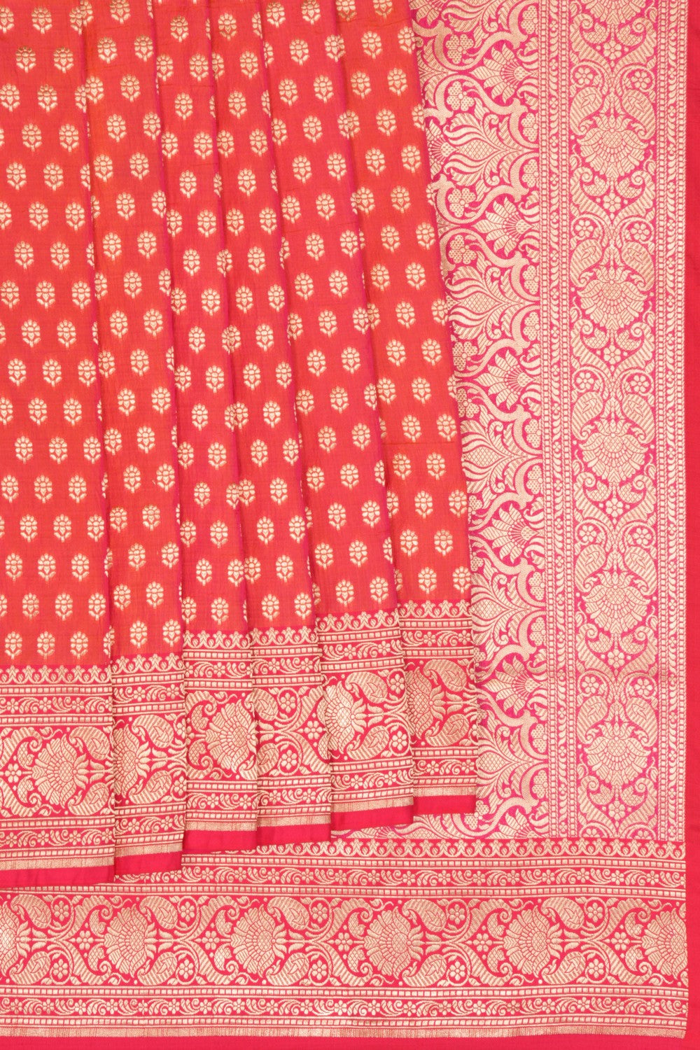 Image of Banarasi Katan Silk Fuchsia-Pink Saree