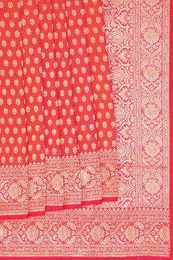 Image of Banarasi Katan Silk Fuchsia-Pink Saree