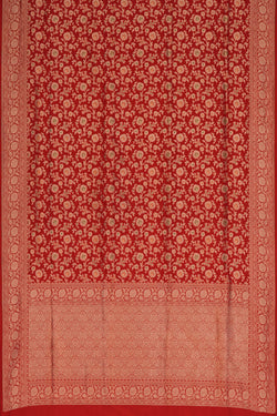 Image of Banarasi Katan Silk Red Saree