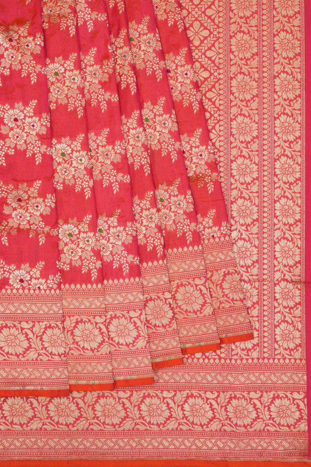 Banarasi Katan Silk Fuchsia-Pink Saree