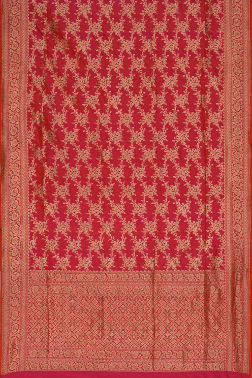 Banarasi Katan Silk Fuchsia-Pink Saree