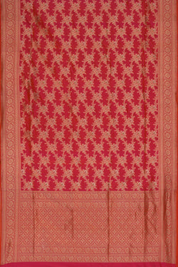 Image of Banarasi Katan Silk Fuchsia-Pink Saree