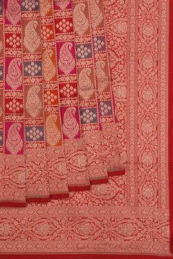 Image of Banarasi Katan Silk Red Saree