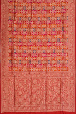 Image of Banarasi Katan Silk Red Saree