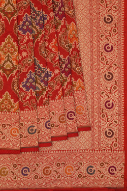 Image of Banarasi Katan Silk Red Saree