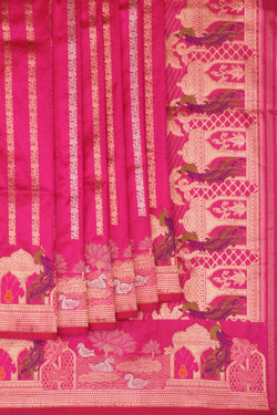 Image of Banarasi Katan Silk Pink Saree