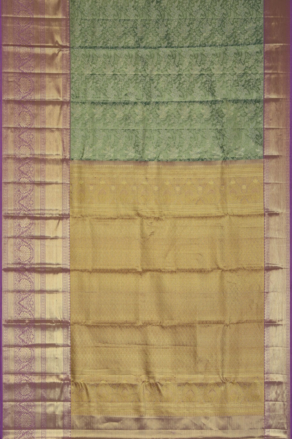 Kanchipattu Tissue Brocade Green Saree