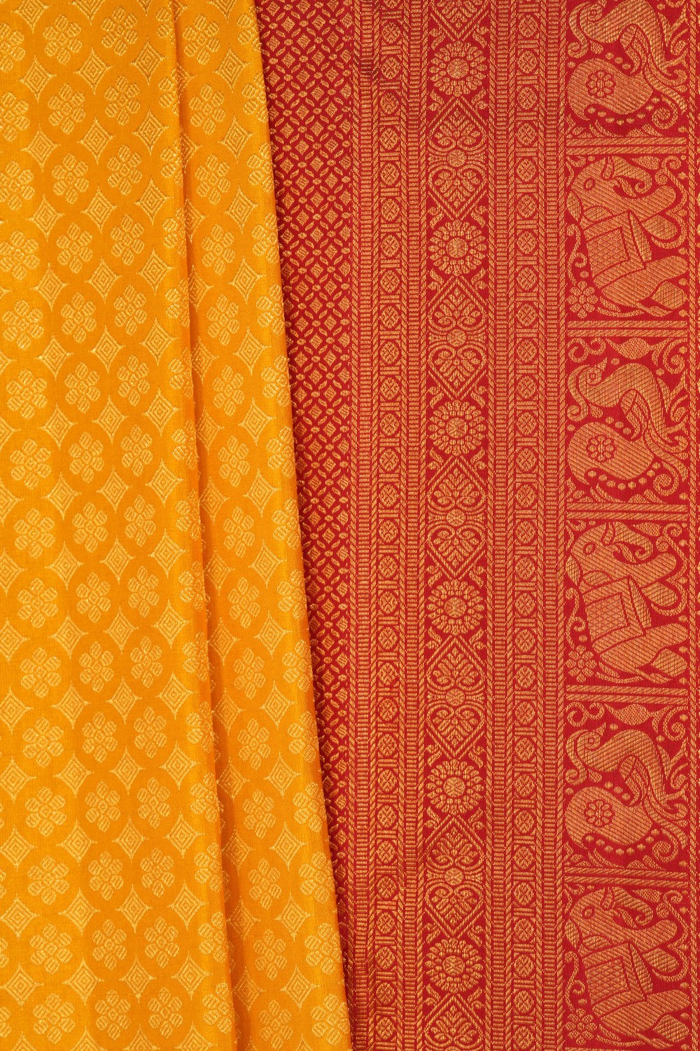 Kanchipattu Brocade Yellow Saree