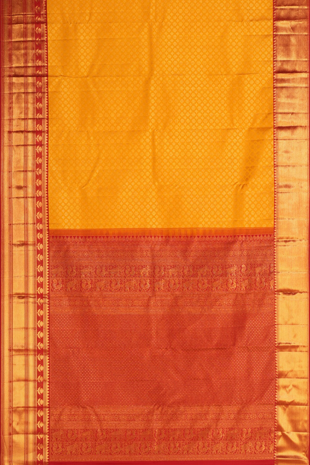 Kanchipattu Brocade Yellow Saree