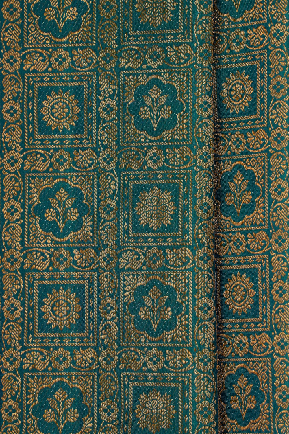 Kanchipattu Brocade Teal Green Saree