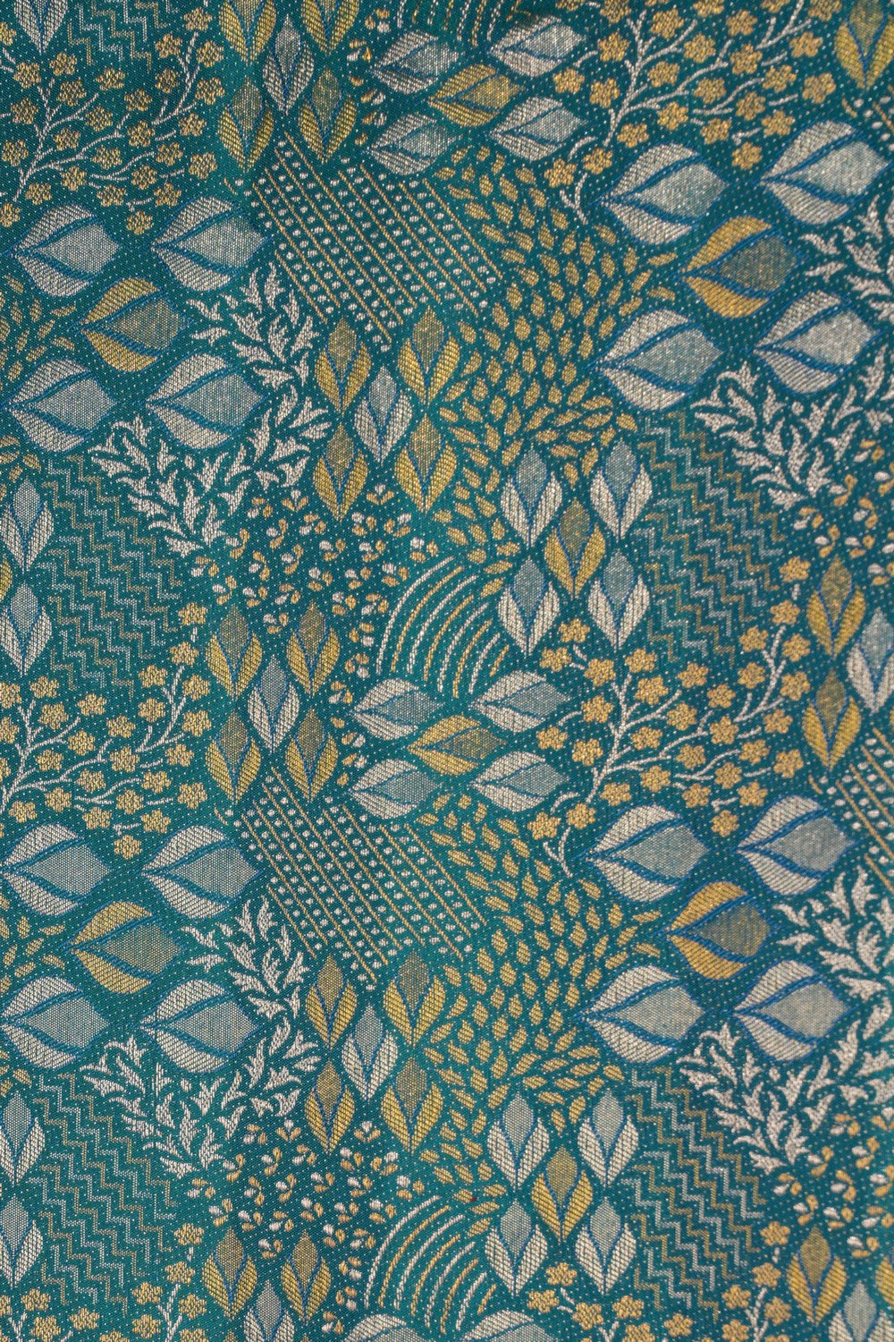 Image of Kanchipattu Tissue Brocade Teal Blue Saree