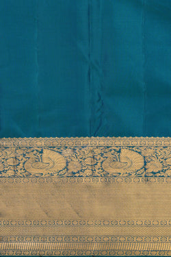 Image of Kanchipattu Tissue Brocade Teal Blue Saree