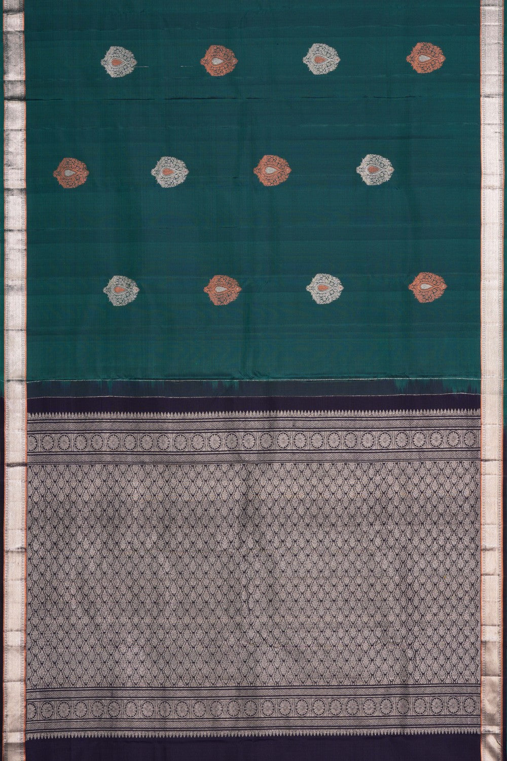 Kanchipattu Teal Blue Saree