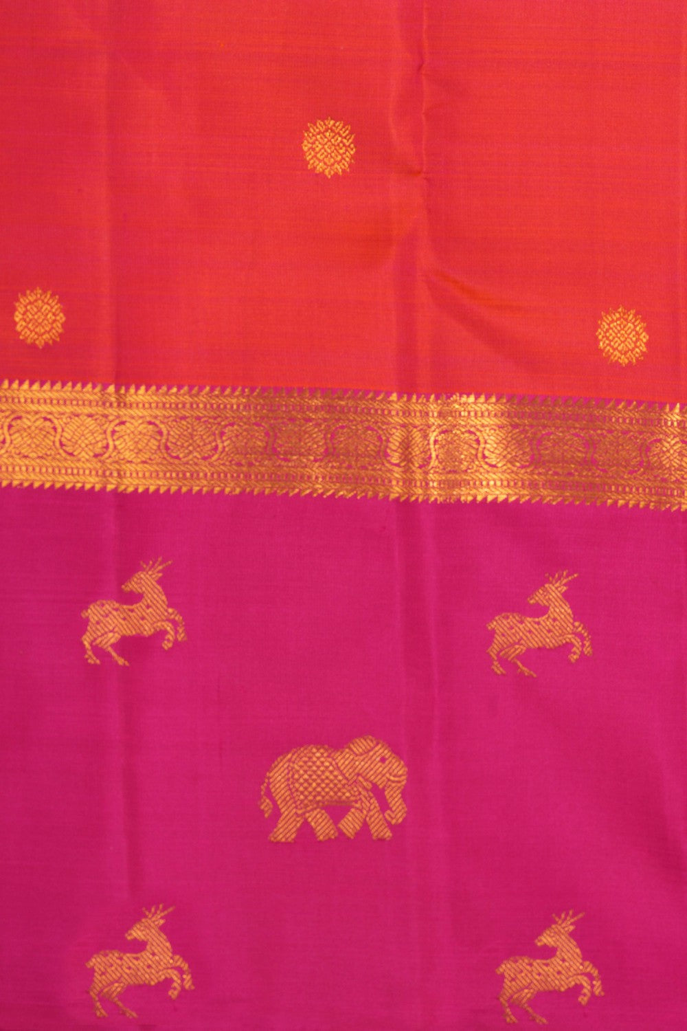 Kanchipattu Fuchsia-Pink Saree