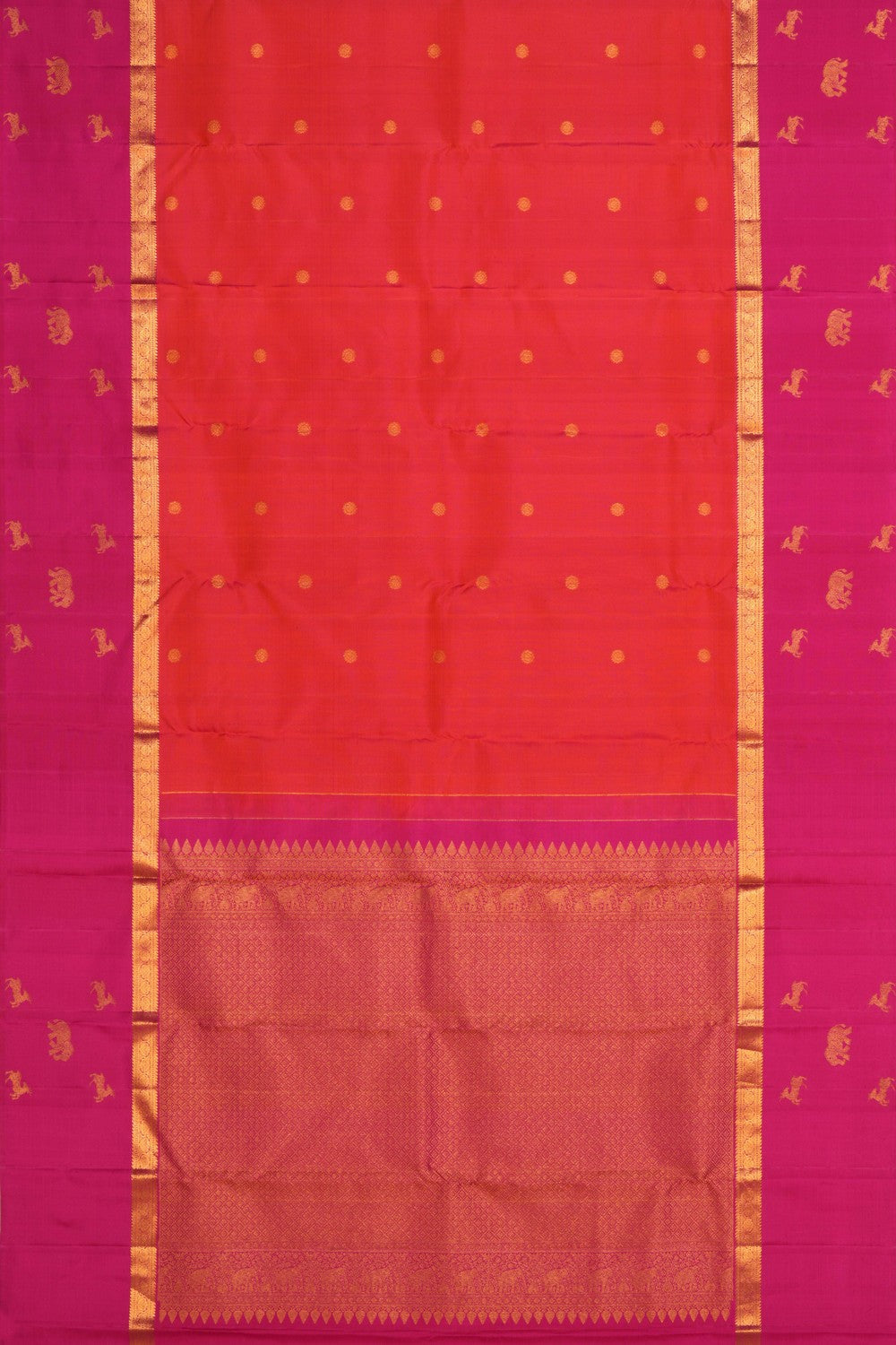 Kanchipattu Fuchsia-Pink Saree