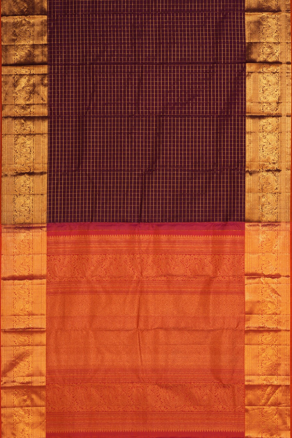 Kanchipattu Kattam Violet Saree