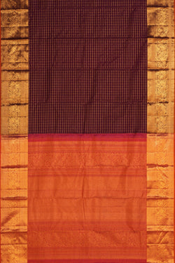 Image of Kanchipattu Kattam Violet Saree