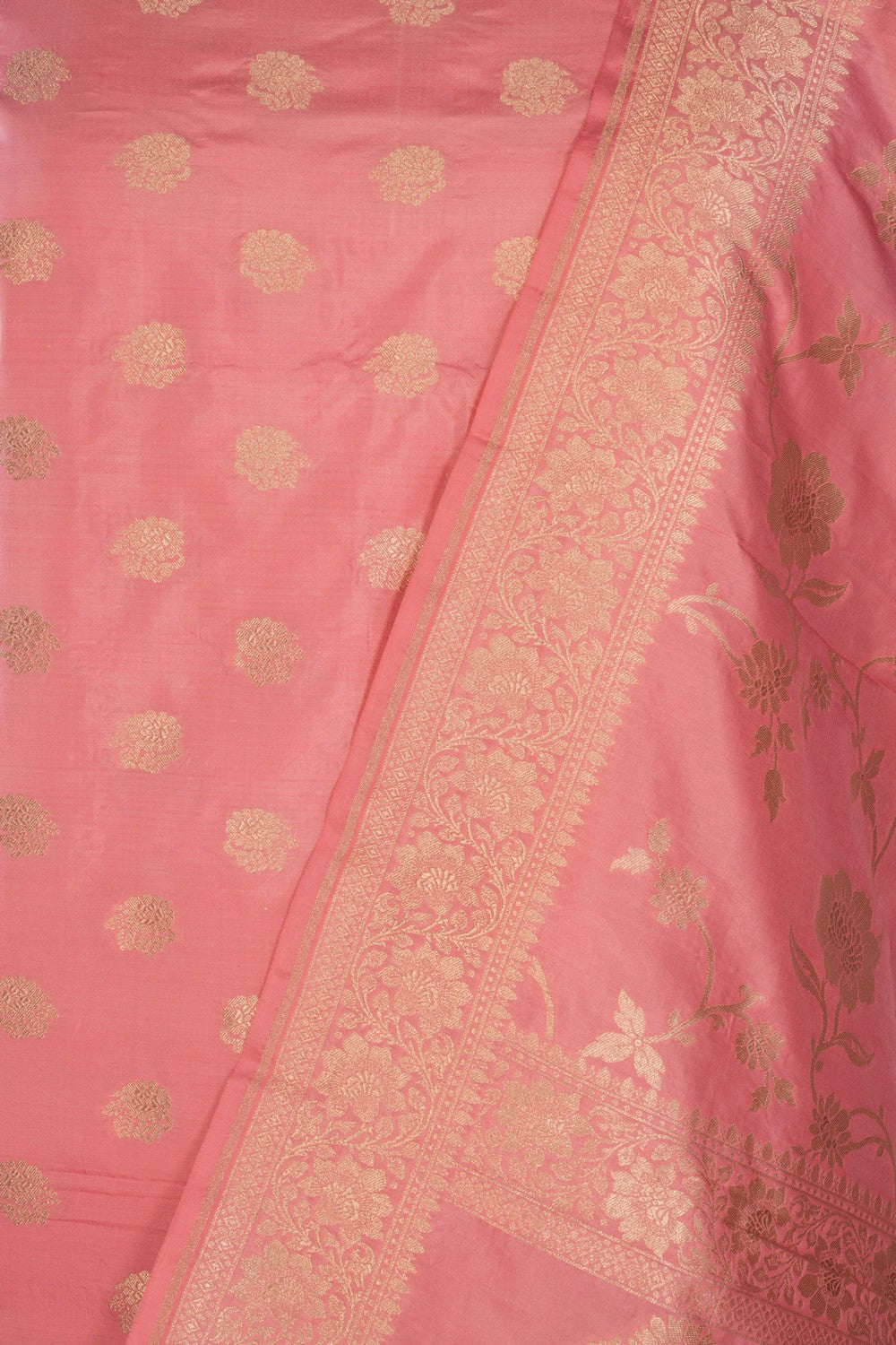 Banarasi Katan Silk Unstitched Violet Suit (3 Pcs Set)