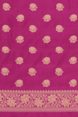 Image of Banarasi Katan Silk Unstitched Violet Suit (3 Pcs Set)