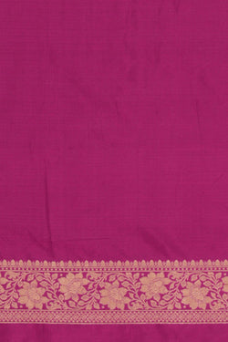 Image of Banarasi Katan Silk Unstitched Violet Suit (3 Pcs Set)