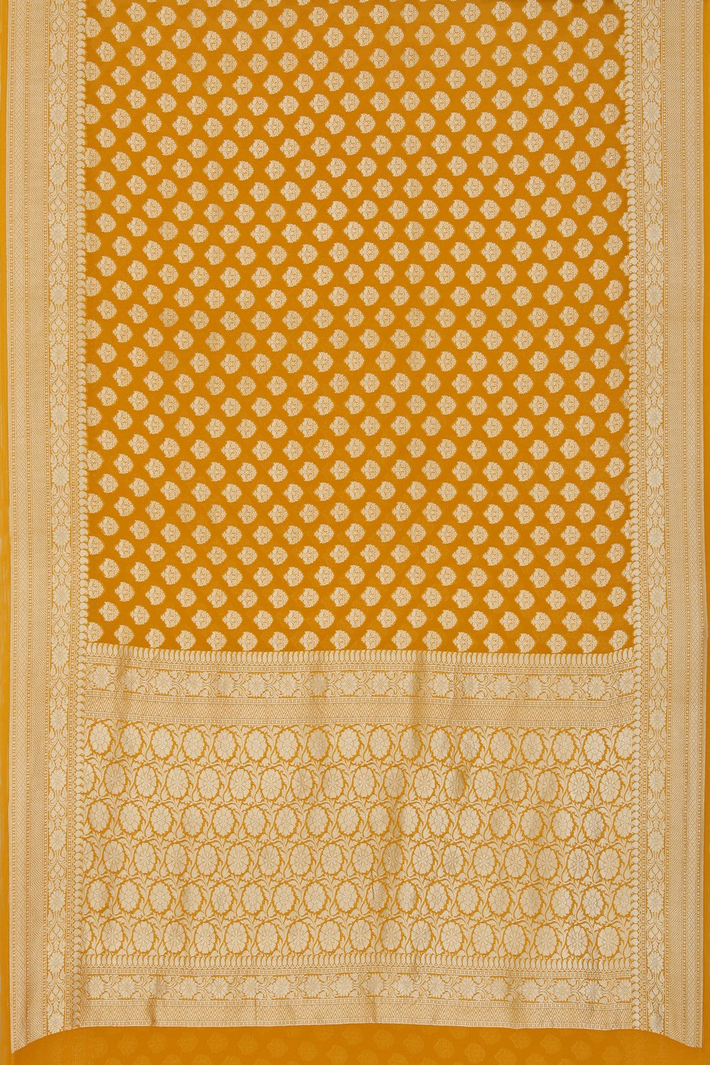 Banarasi-Chiffon Mustard Saree