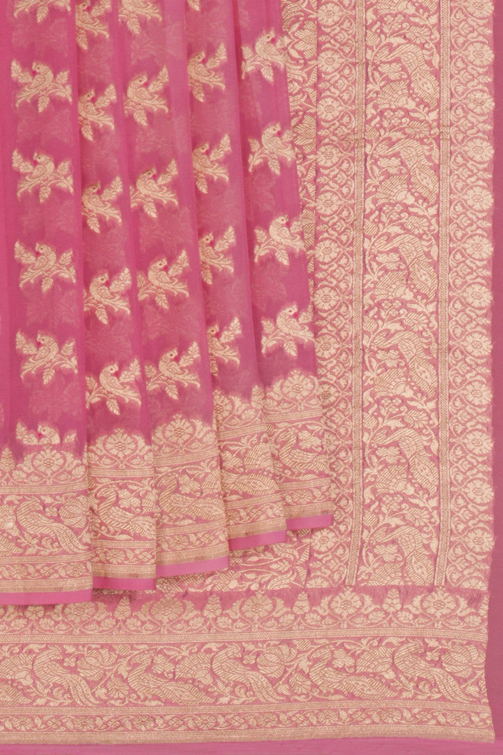 Banarasi-Chiffon Lotus Pink Saree