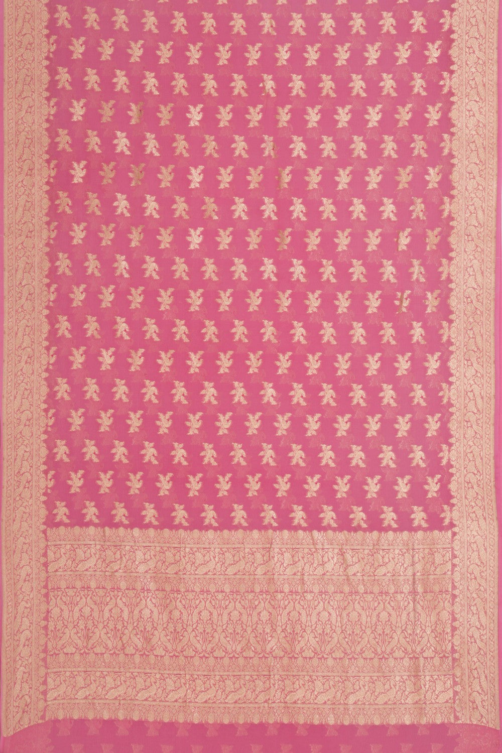 Banarasi-Chiffon Lotus Pink Saree